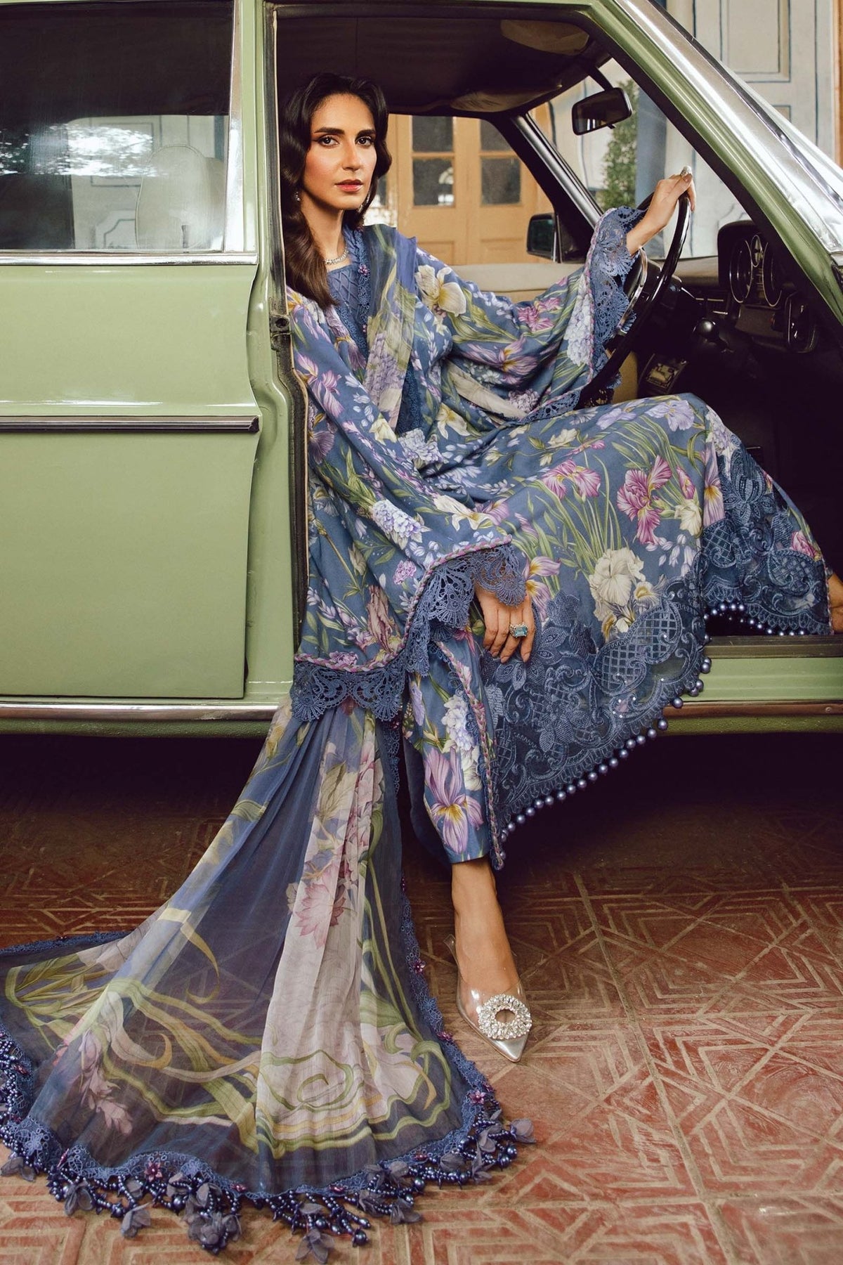Maria B | M Prints Winter 25 | MPT-2708-B - Casual Dress - available at Maria Faisal in UK and USA.