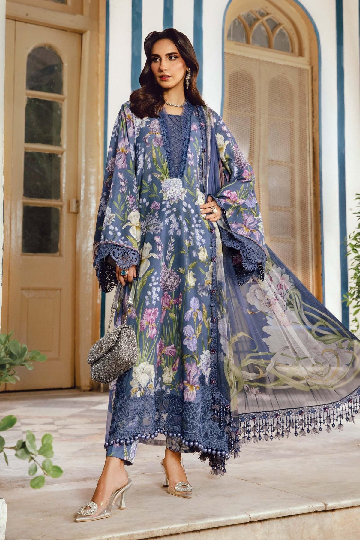 Maria B | M Prints Winter 25 | MPT-2708-B - Casual Dress - available at Maria Faisal in UK and USA.