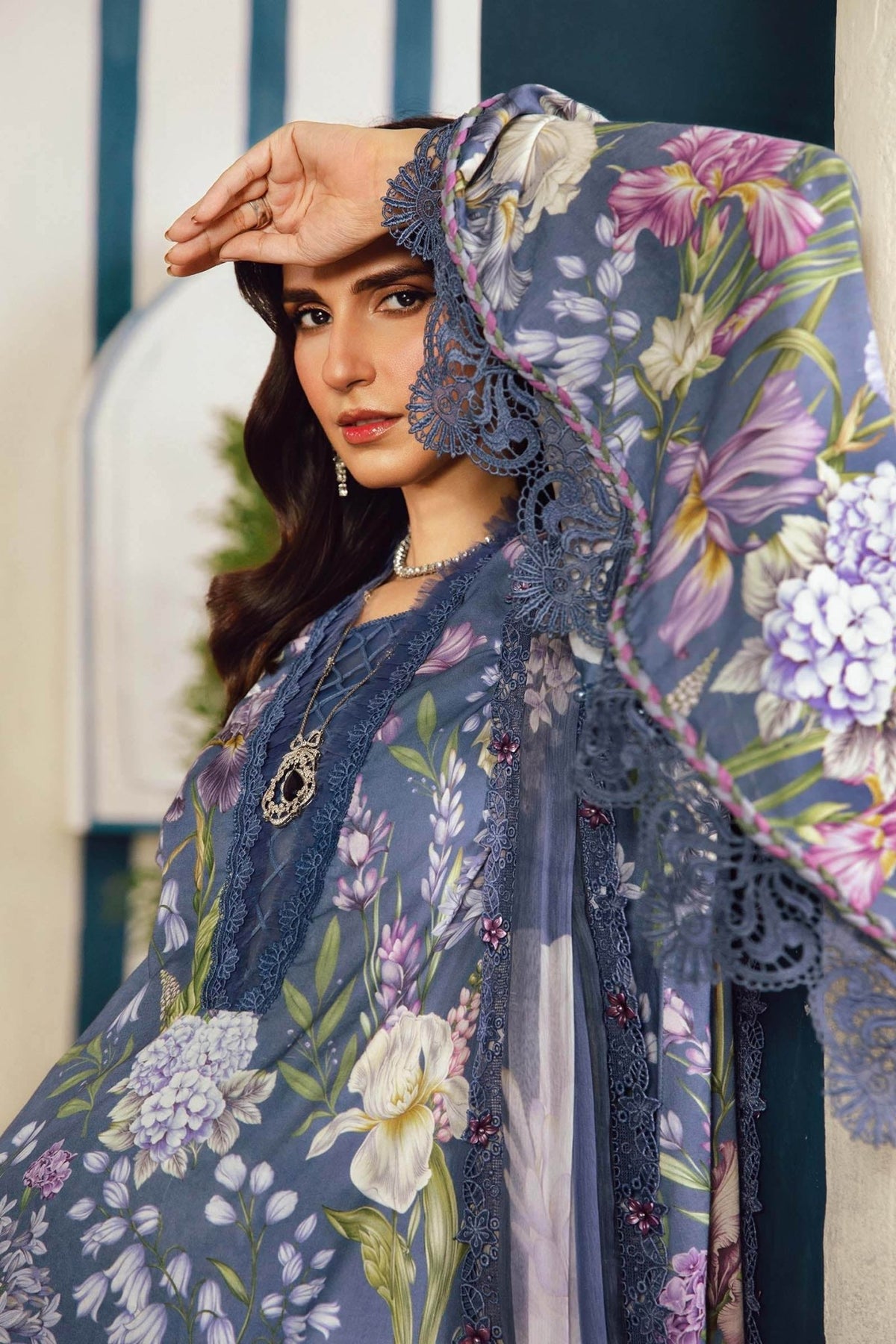 Maria B | M Prints Winter 25 | MPT-2708-B - Casual Dress - available at Maria Faisal in UK and USA.