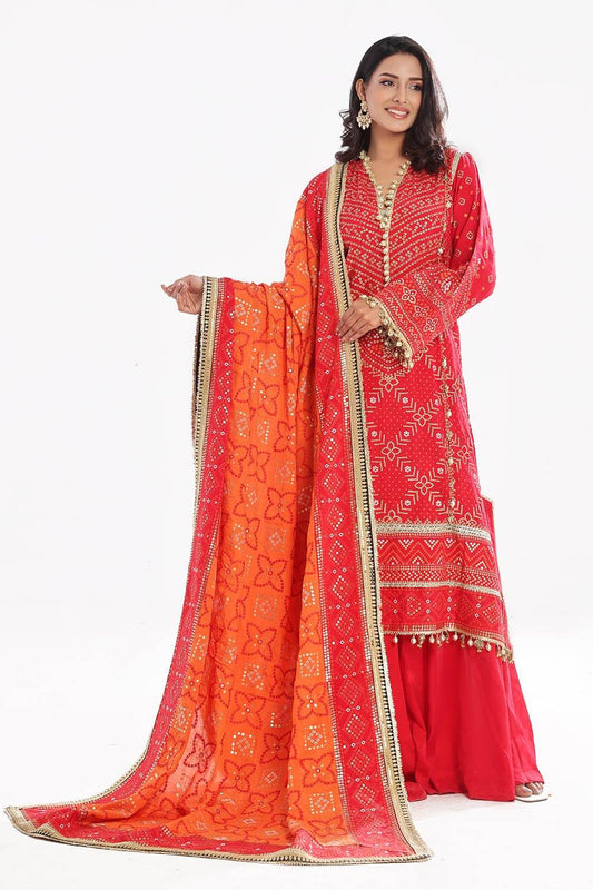 Gul Ahmed | Chunri Lawn 25 | PRW-42007 by Maria Faisal - Registered Vendor of : Gul Ahmed - type : Ladies Clothes - 100% original wedding dresses