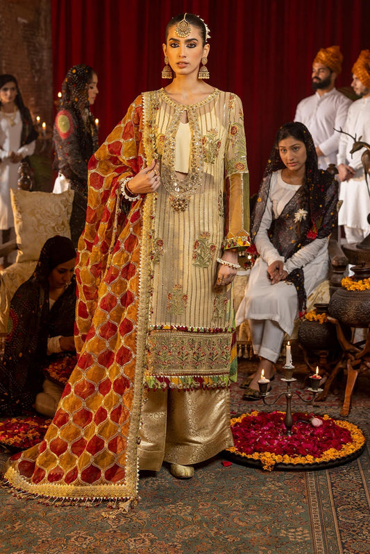 Raeesa Premium | Saf e Awwal Wedding Formals | D-7 - Designer Dress with Intricate embroidery and embellishments. Shop elegent wedding dress at Maria Faisal.