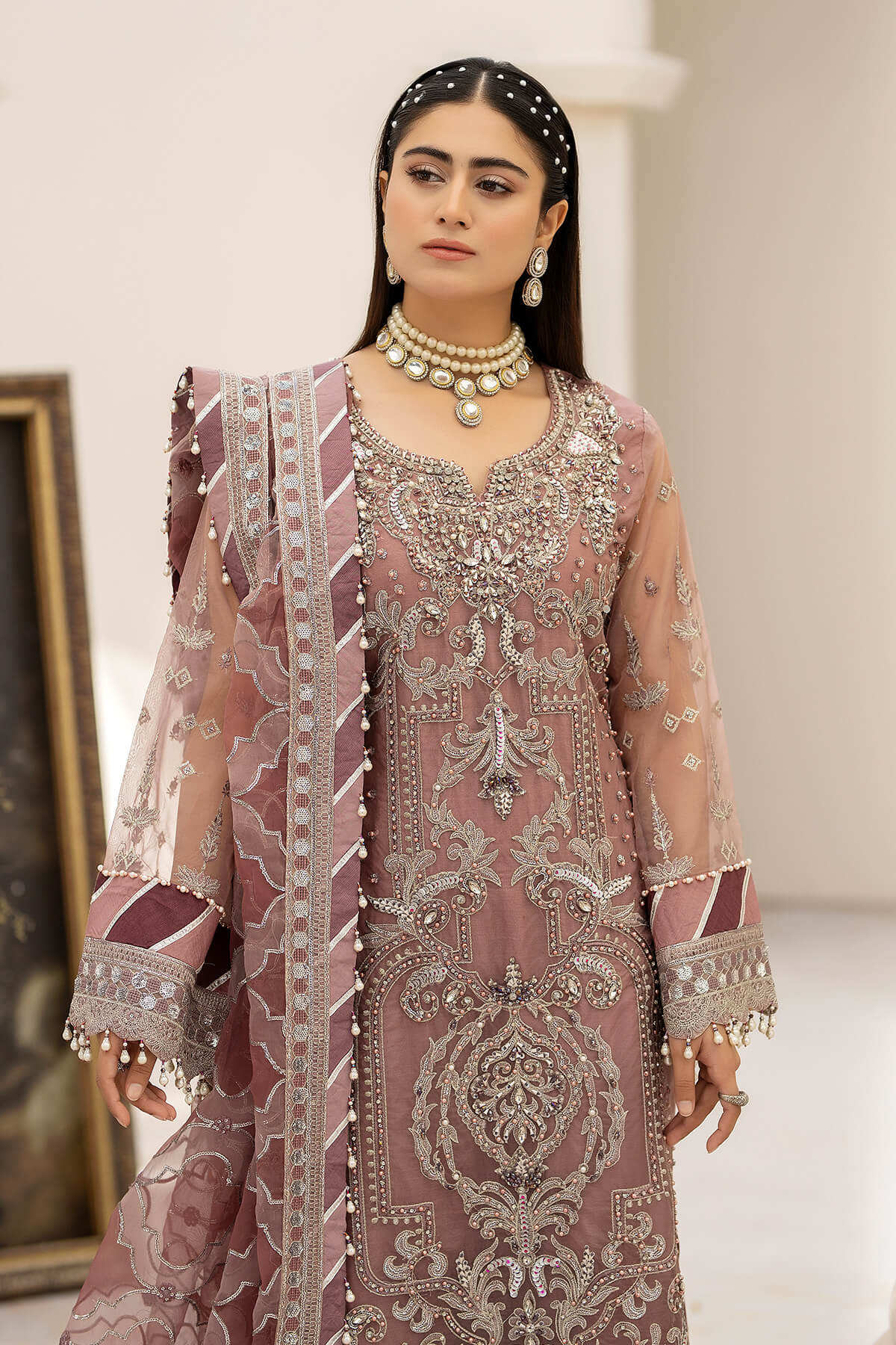Raeesa Premium | Dehleez Formals | DL-1012 Persian Jewel - Designer Dress with Intricate embroidery and embellishments. Shop elegent wedding dress at Maria Faisal.