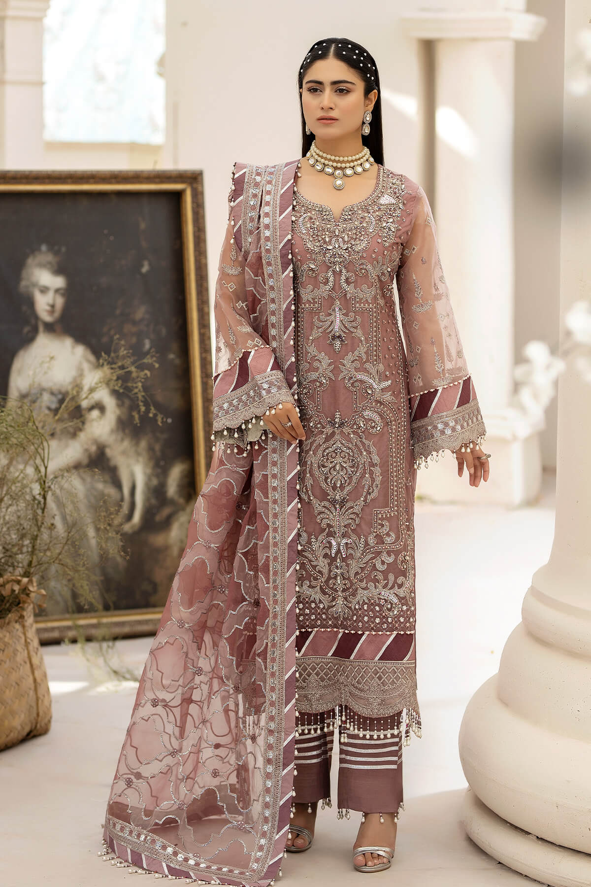 Raeesa Premium | Dehleez Formals | DL-1012 Persian Jewel - Designer Dress with Intricate embroidery and embellishments. Shop elegent wedding dress at Maria Faisal.