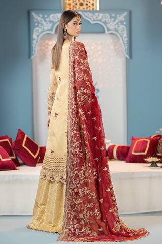 Raeesa Premium | LUXURY COLLECTION 23 |  HU-2007 - Designer Dress with Intricate embroidery and embellishments. Shop elegent wedding dress at Maria Faisal.