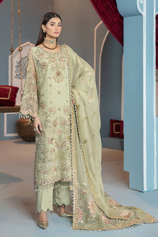 Raeesa Premium | LUXURY COLLECTION 23 | HU-2010 - Designer Dress with Intricate embroidery and embellishments. Shop elegent wedding dress at Maria Faisal.