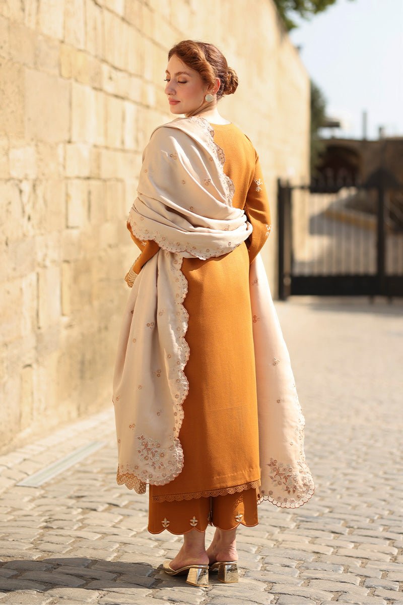 Rangrasiya | Carnation Luxury Shawl Edit | Cappuccino - Casual Wear - available at Maria Faisal in UK and USA
