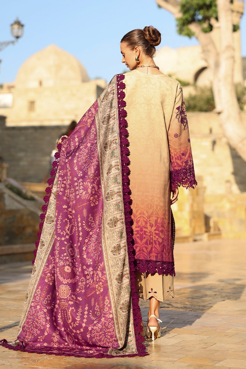 Rangrasiya | Carnation Luxury Shawl Edit | Chai - Casual Wear - available at Maria Faisal in UK and USA
