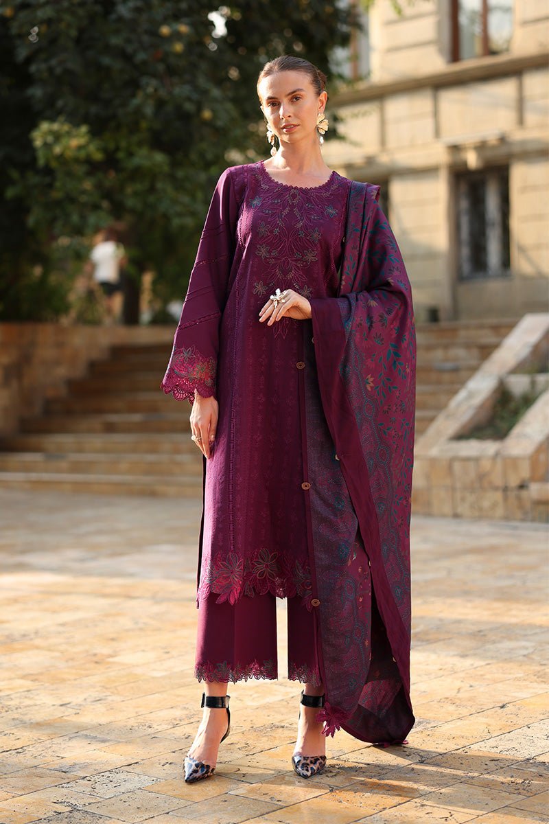 Rangrasiya | Carnation Luxury Shawl Edit | Espresso - Casual Wear - available at Maria Faisal in UK and USA