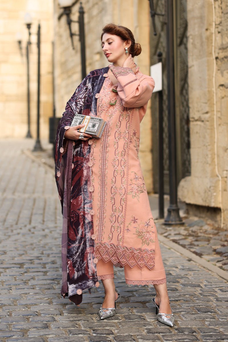 Rangrasiya | Carnation Luxury Shawl Edit | Latte - Casual Wear - available at Maria Faisal in UK and USA