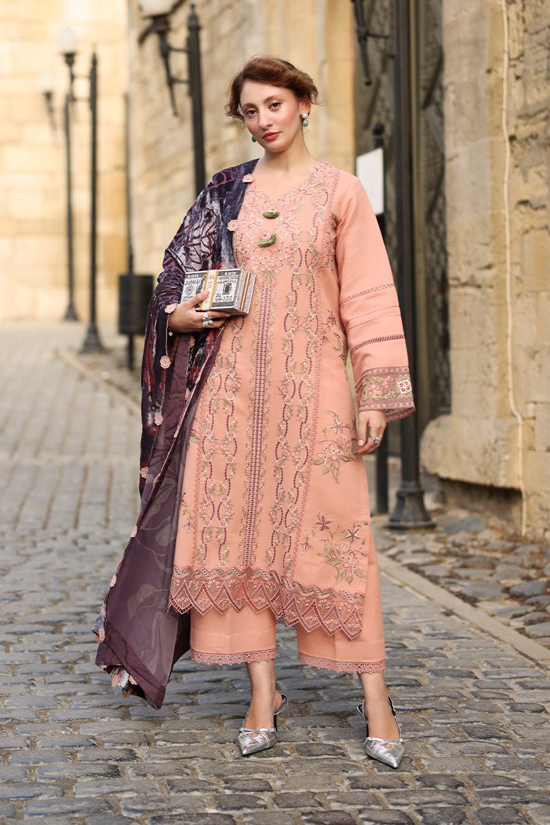 Rangrasiya | Carnation Luxury Shawl Edit | Latte - Casual Wear - available at Maria Faisal in UK and USA