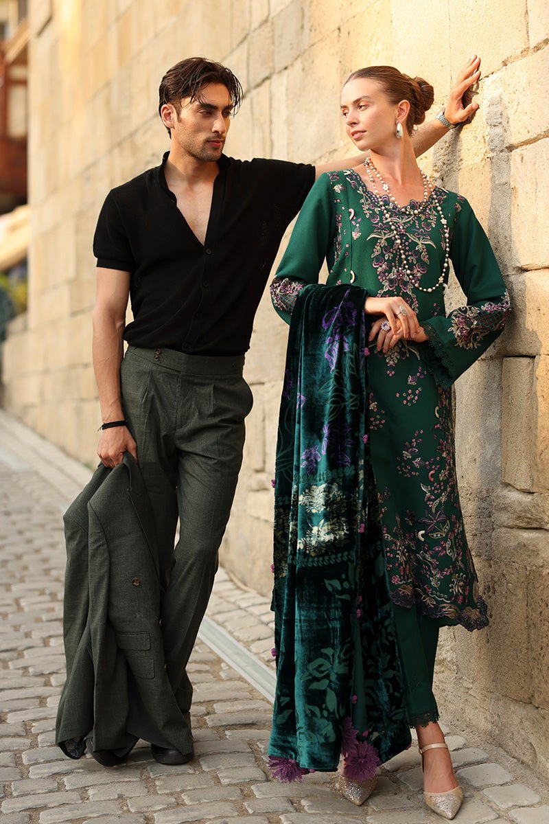 Rangrasiya | Carnation Luxury Shawl Edit | Matcha - Casual Wear - available at Maria Faisal in UK and USA