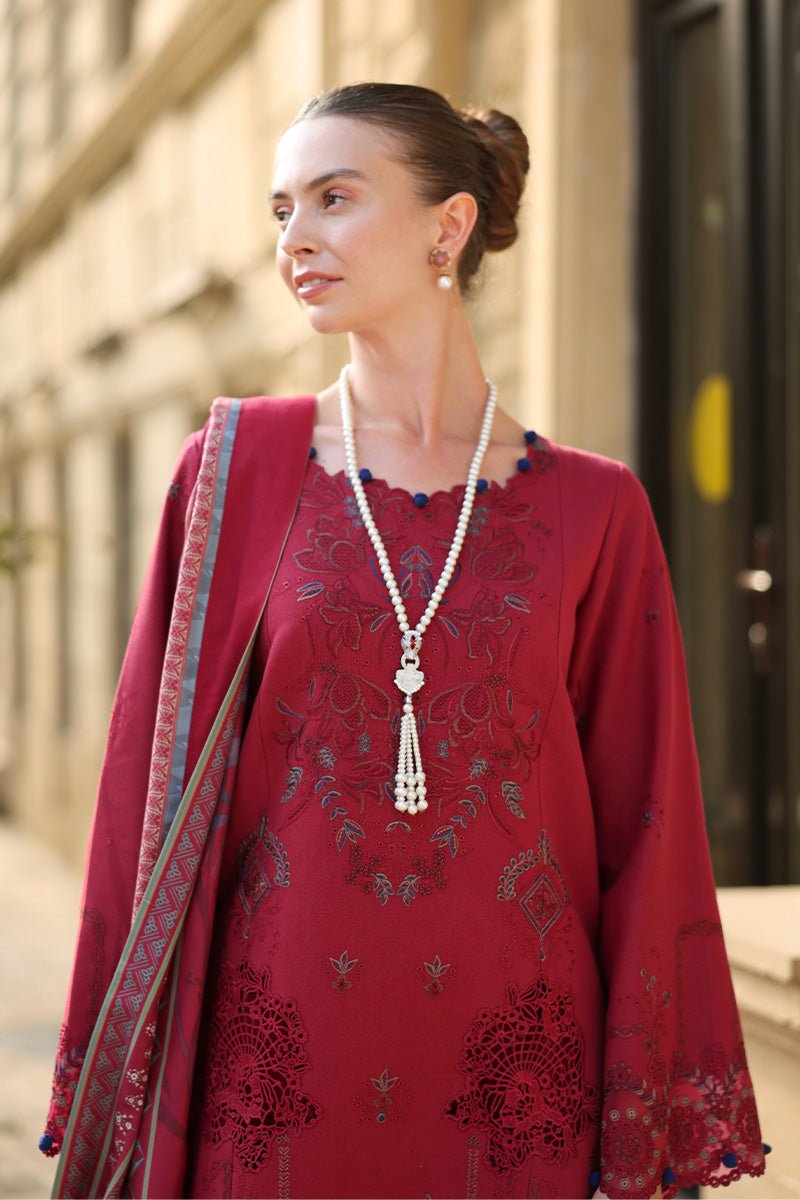 Rangrasiya | Carnation Luxury Shawl Edit | Mocha - Casual Wear - available at Maria Faisal in UK and USA