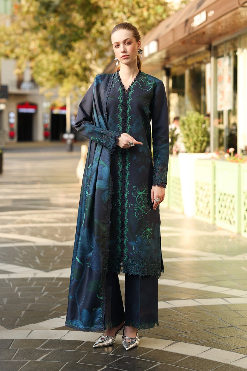 Rangrasiya | Lifestyle Winter Edit 25 | Midnight - Casual Dress - available at Maria Faisal in UK and USA.