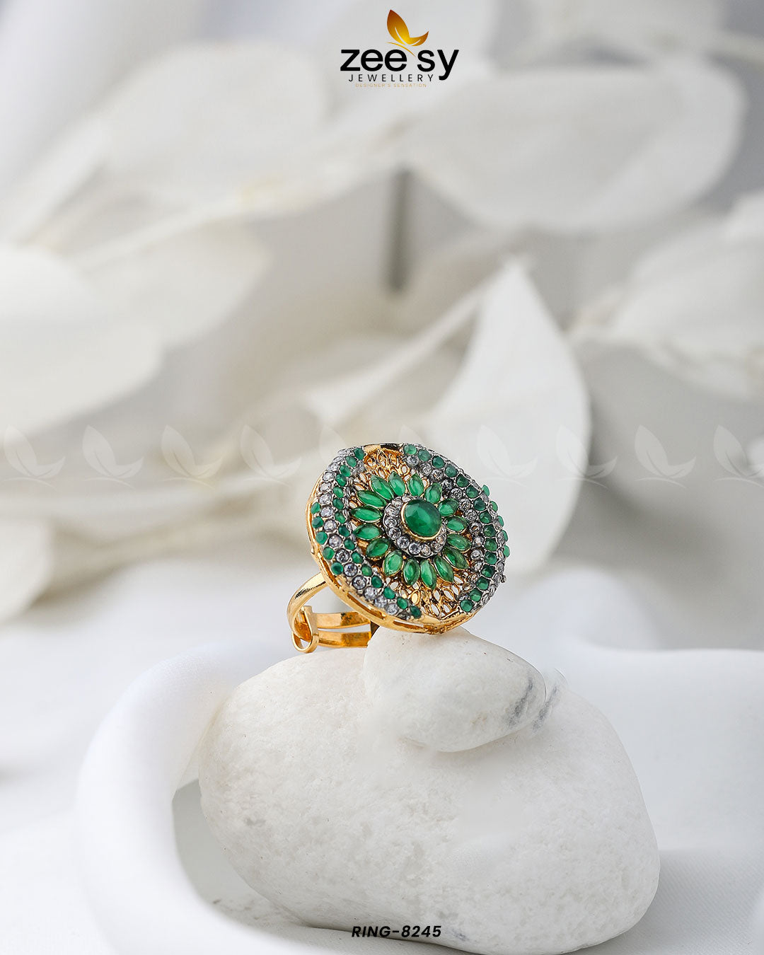 Zircon Cluster Ring-8245 - Rings 