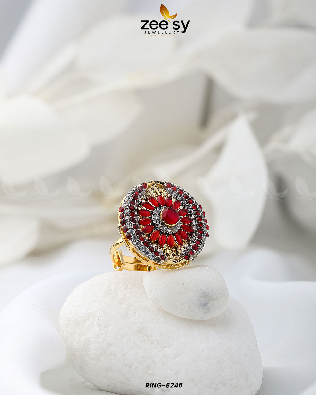 Zircon Cluster Ring-8245 - Rings 