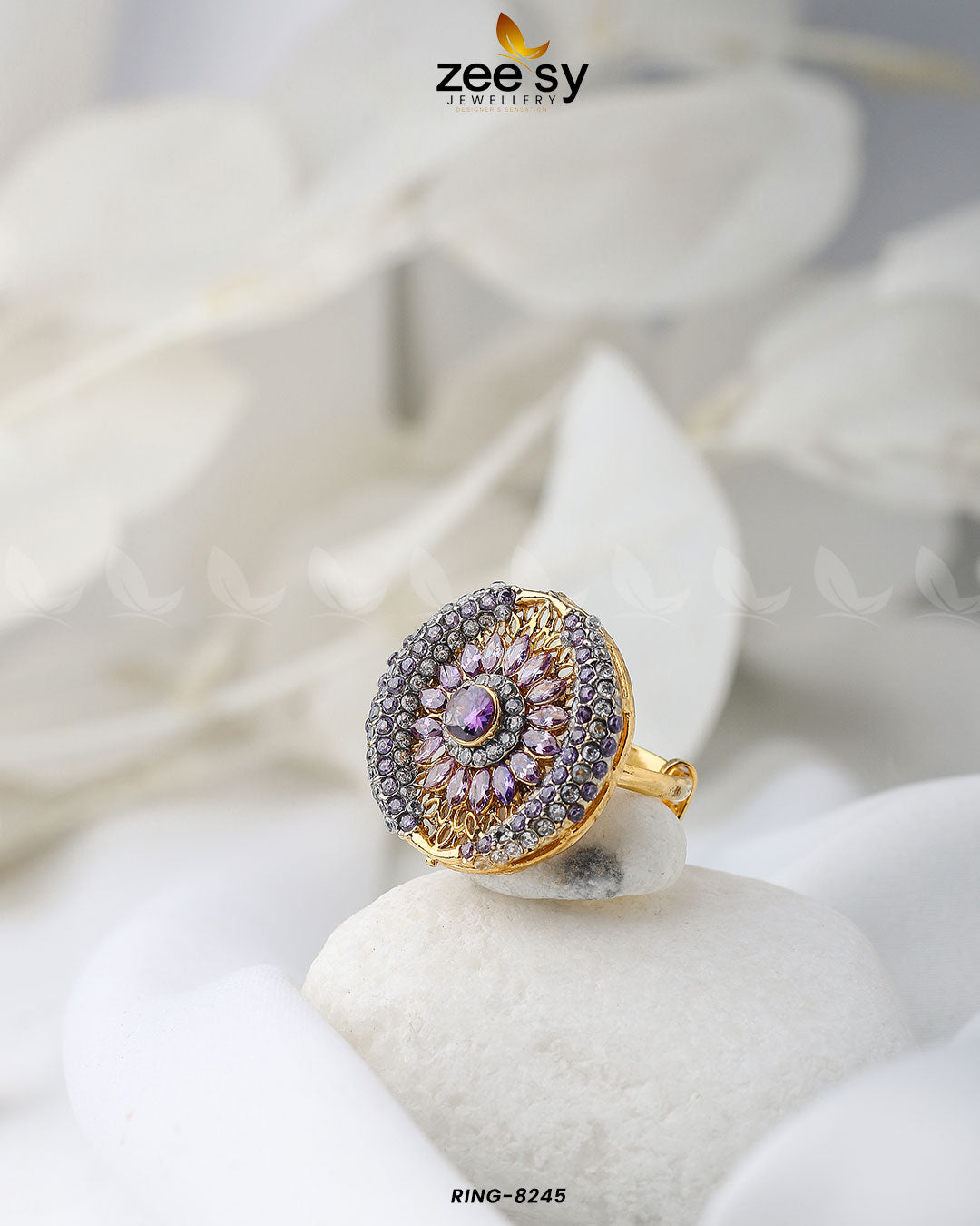 Zircon Cluster Ring-8245 - Rings 