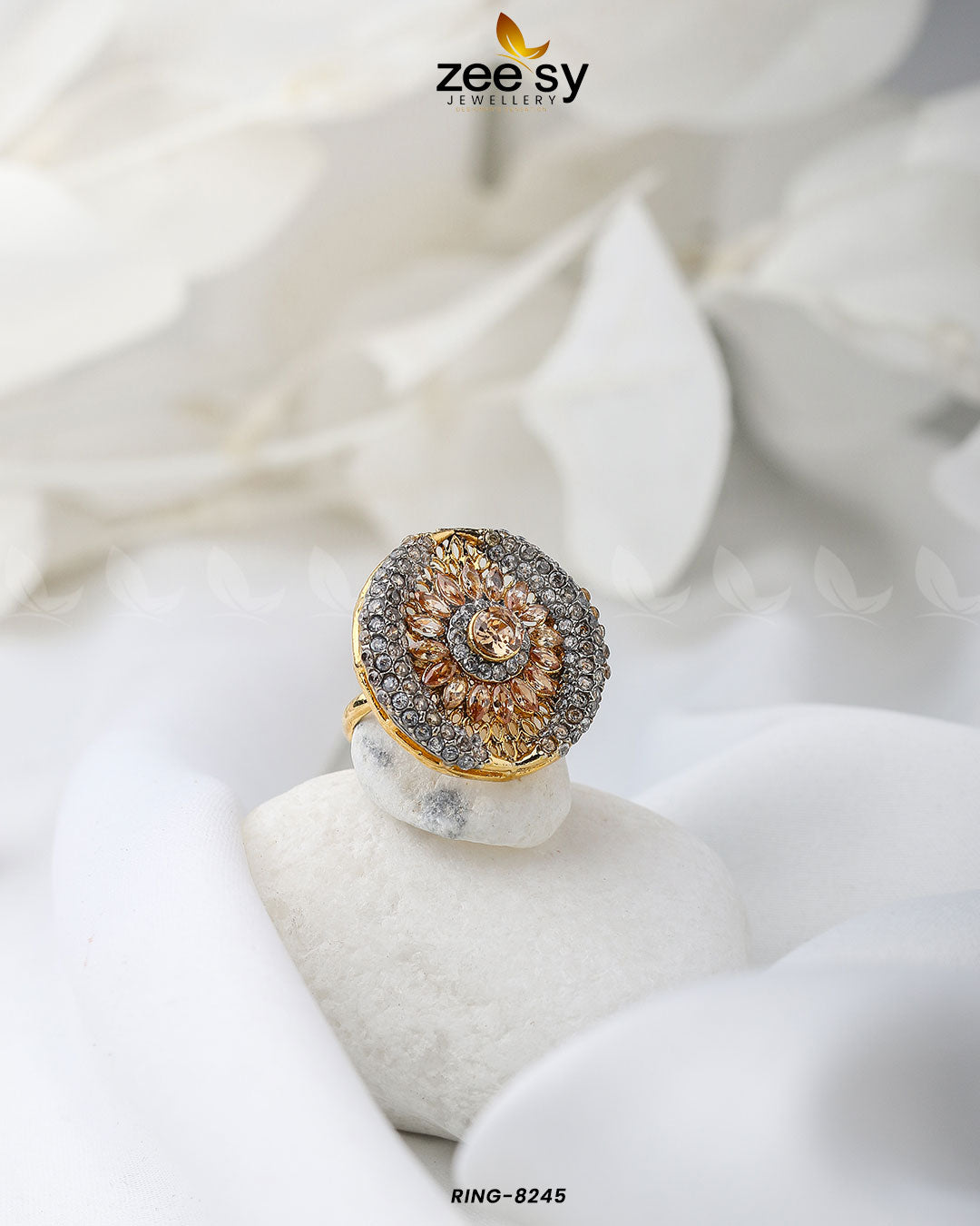 Zircon Cluster Ring-8245 - Rings 
