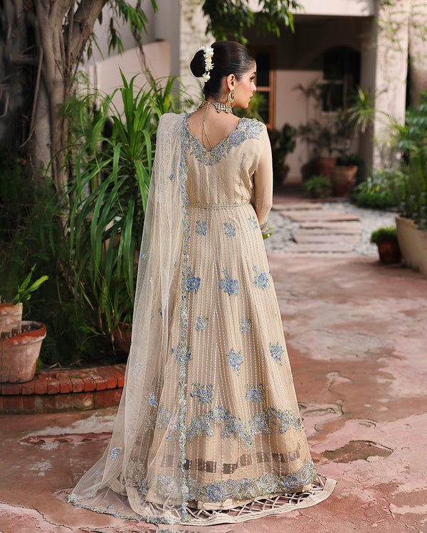 Roheenaz | Aangan Chiffon Collection 25 | Sehrish - is Ivory Gold dress from Roheenaz - Ladies Clothes - Maria Faisal