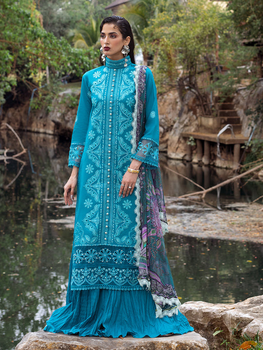 Roheenaz | Dahlia Embroidered Lawn 24 | Delphinium - Ladies Clothes 