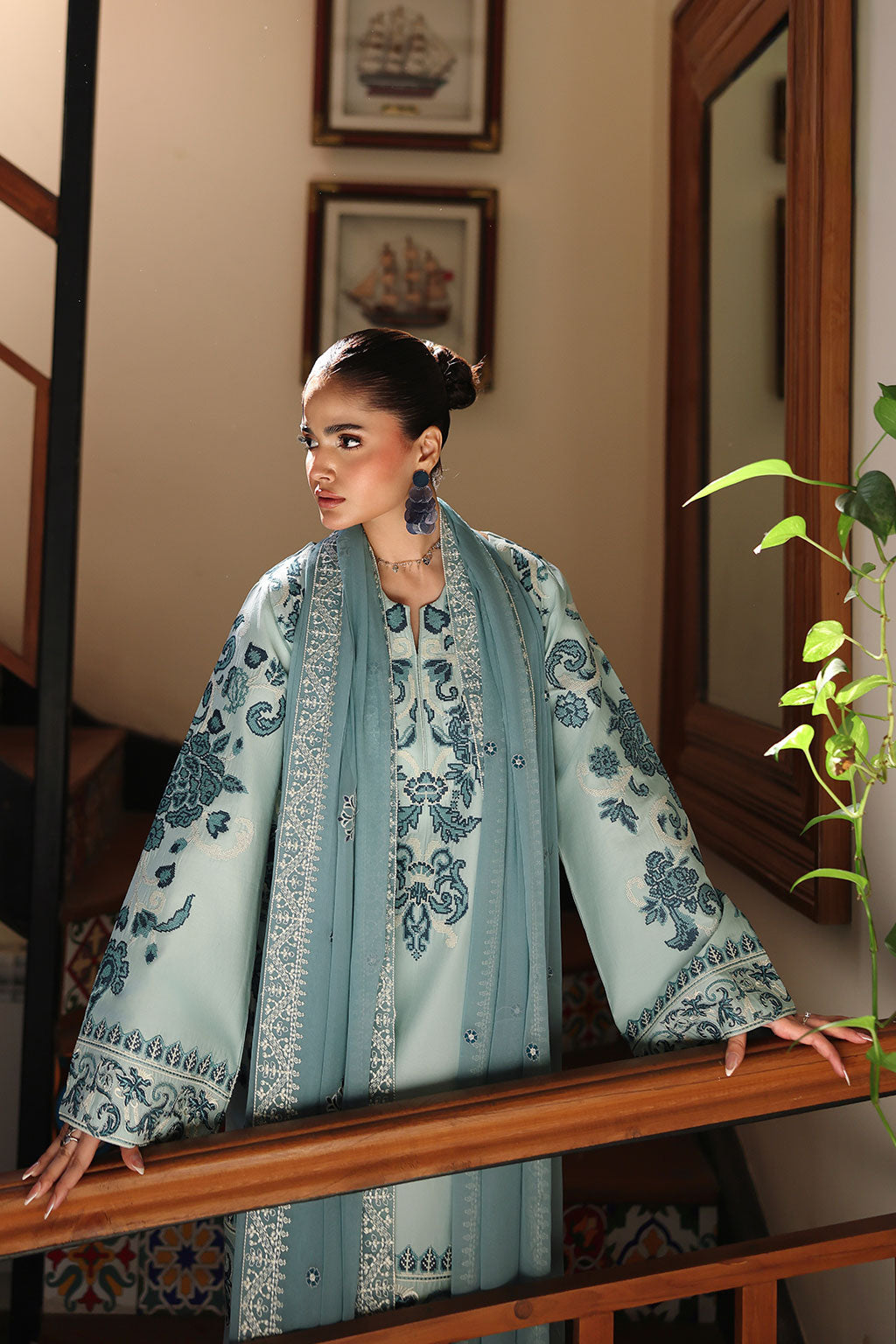 Afsanah | Rosa Essential | AL-307 - Luxury Dress - available at Maria Faisal in UK and USA.