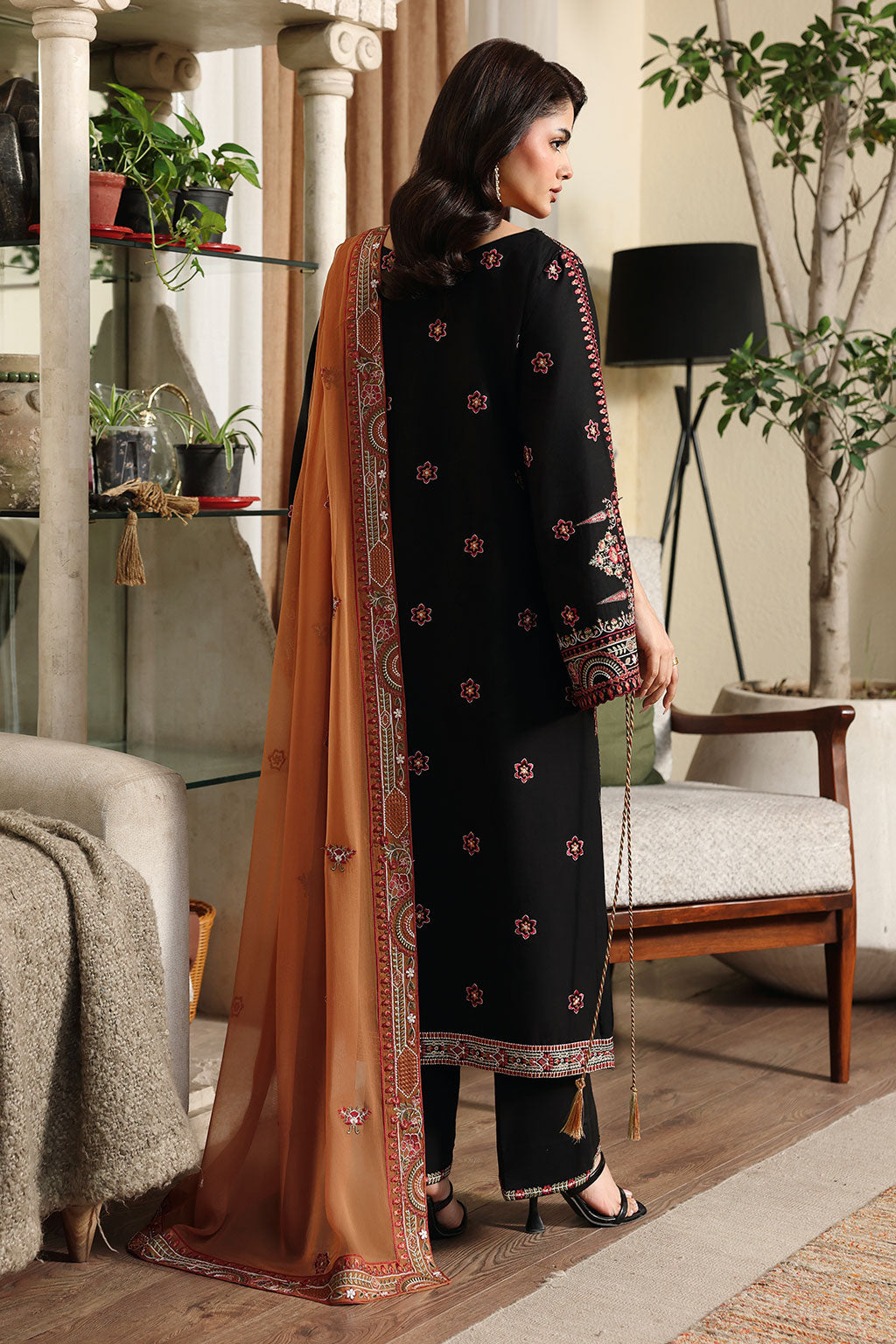 Afsanah | Rosa Essential | AL-302 - Luxury Dress - available at Maria Faisal in UK and USA.