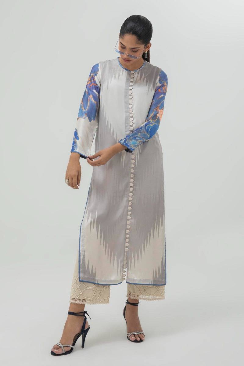 Sana Safinaz | Silk Tunics | S2S3STP518 by Maria Faisal - Registered Vendor of : Sana Safinaz - type : Ladies Clothes - 100% original wedding dresses