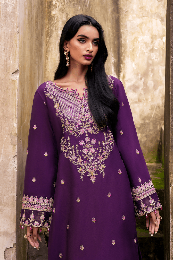 Saad Shaikh | Zaria Festive Pret 25 | RAVEN - Formal Dress - available at Maria Faisal in UK and USA.