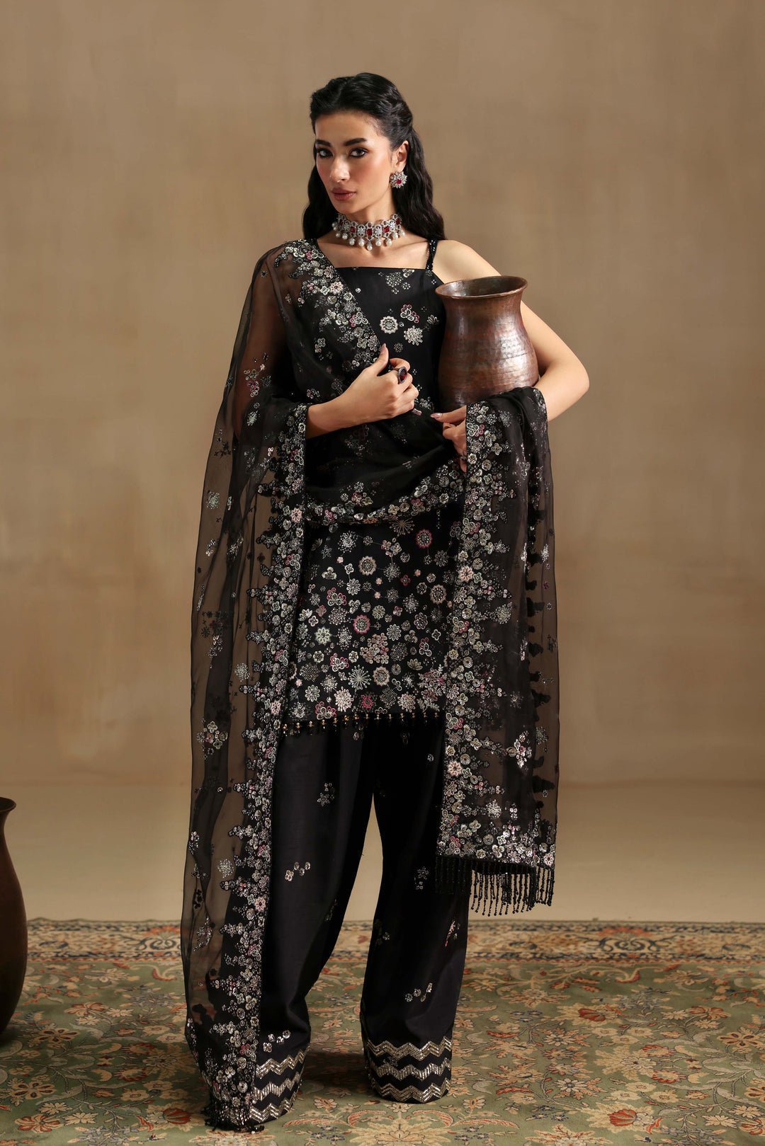 Sable Vogue | Festive 25 | FC - 03 - 25 - B - is Black dress from Sable Vogue - Ladies Clothes - Maria Faisal