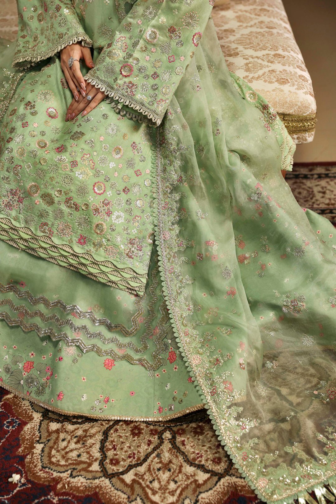 Sable Vogue | Festive 25 | FC - 03 - 25 - G - is Pistachio dress from Sable Vogue - Ladies Clothes - Maria Faisal