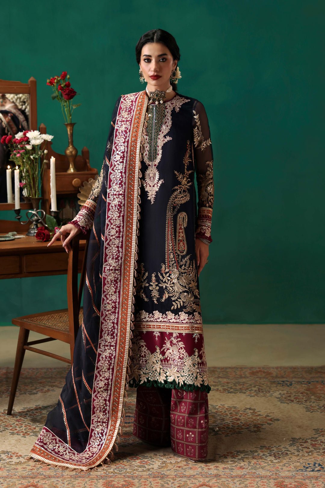 Sable Vogue | Festive 25 | FC - 05 - 25 - is Navy Blue dress from Sable Vogue - Ladies Clothes - Maria Faisal