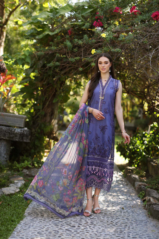 Noor by Saadia Asad | Luxury Chikankari Lawn24 | D8-A Purple - Ladies Clothes - Maria Faisal