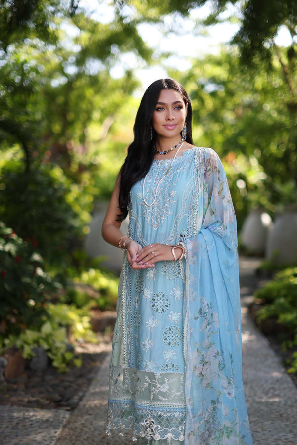 Noor by Saadia Asad | Luxury Chikankari Lawn24 | D2-A Geroze - Ladies Clothes - Maria Faisal