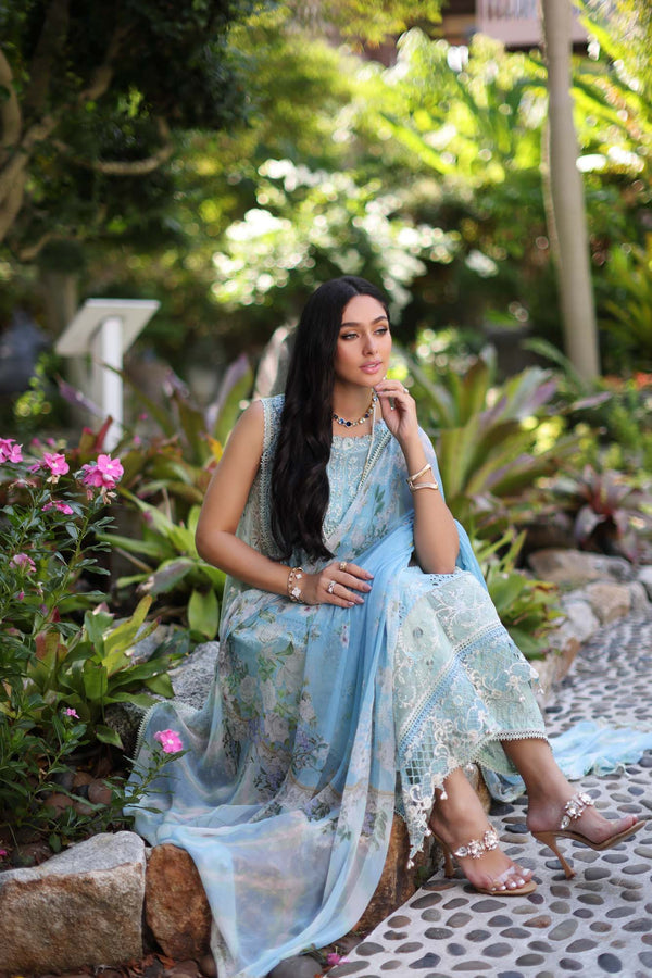 Noor by Saadia Asad | Luxury Chikankari Lawn24 | D2-A Geroze - Ladies Clothes - Maria Faisal