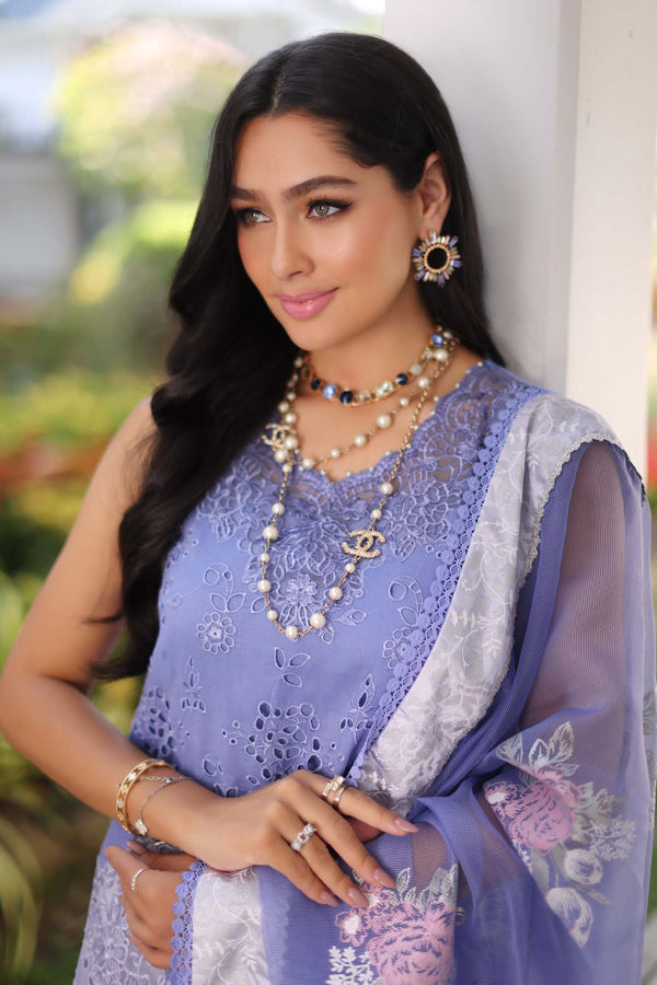 Noor by Saadia Asad | Luxury Chikankari Lawn24 | D9-B Purple - Ladies Clothes - Maria Faisal