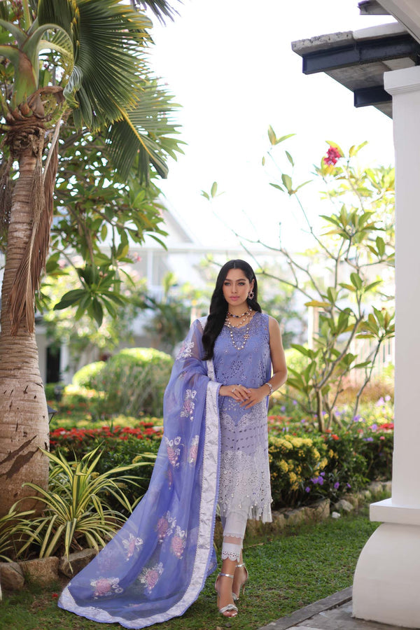 Noor by Saadia Asad | Luxury Chikankari Lawn24 | D9-B Purple - Ladies Clothes - Maria Faisal
