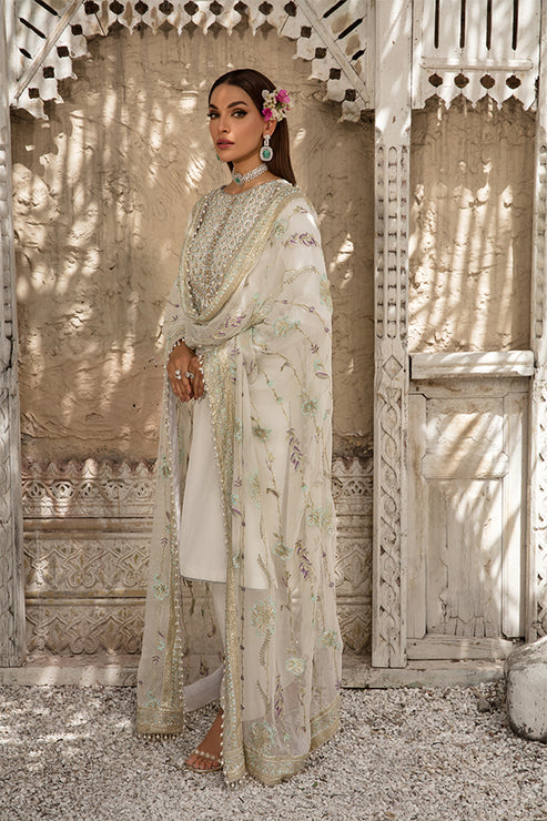 Saffron | Persia Wedding Collection | Pearl White - Maria Faisal