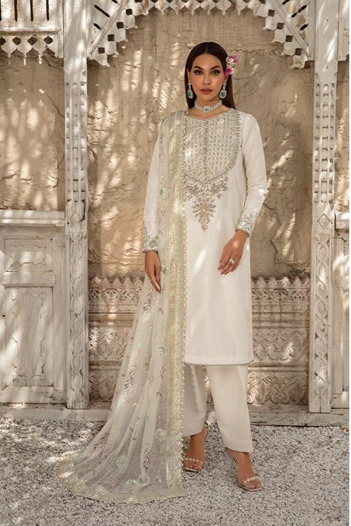 Saffron | Persia Wedding Collection | Pearl White - Maria Faisal