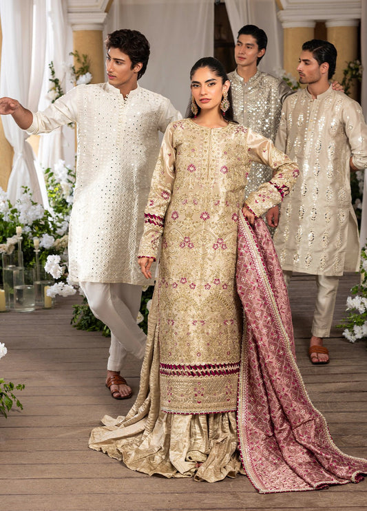 Sahane | Haye Dil Wedding Formals | CT 29005 Gold Love - is Gold dress from Sahane - Ladies Clothes - Maria Faisal