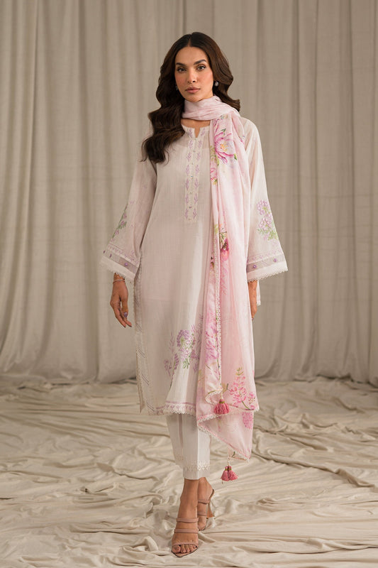 Sahar | Mirage Spring Luxury 24 | Slub Lawn 3 Piece (Embroidered) - Maria Faisal