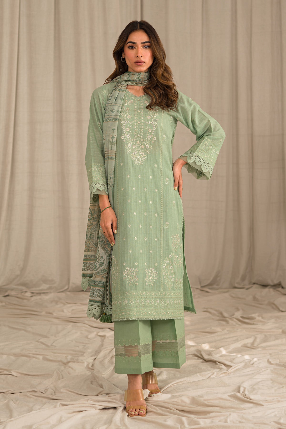 Sahar | Mirage Spring Luxury 24 | Textured Lawn 3 Piece (Embroidered) - Maria Faisal