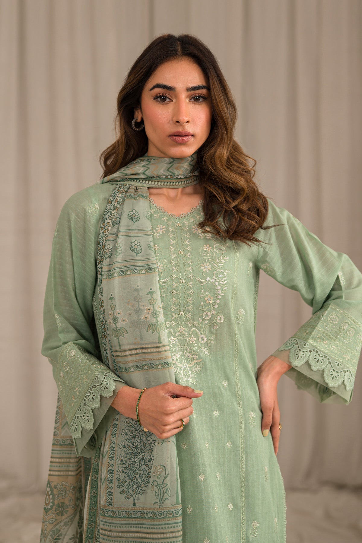 Sahar | Mirage Spring Luxury 24 | Textured Lawn 3 Piece (Embroidered) - Maria Faisal