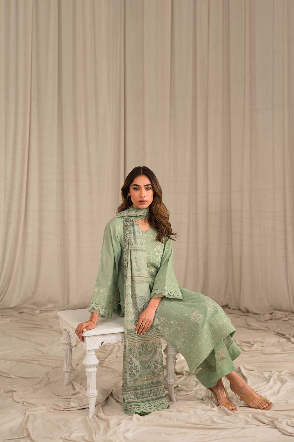 Sahar | Mirage Spring Luxury 24 | Textured Lawn 3 Piece (Embroidered) - Maria Faisal