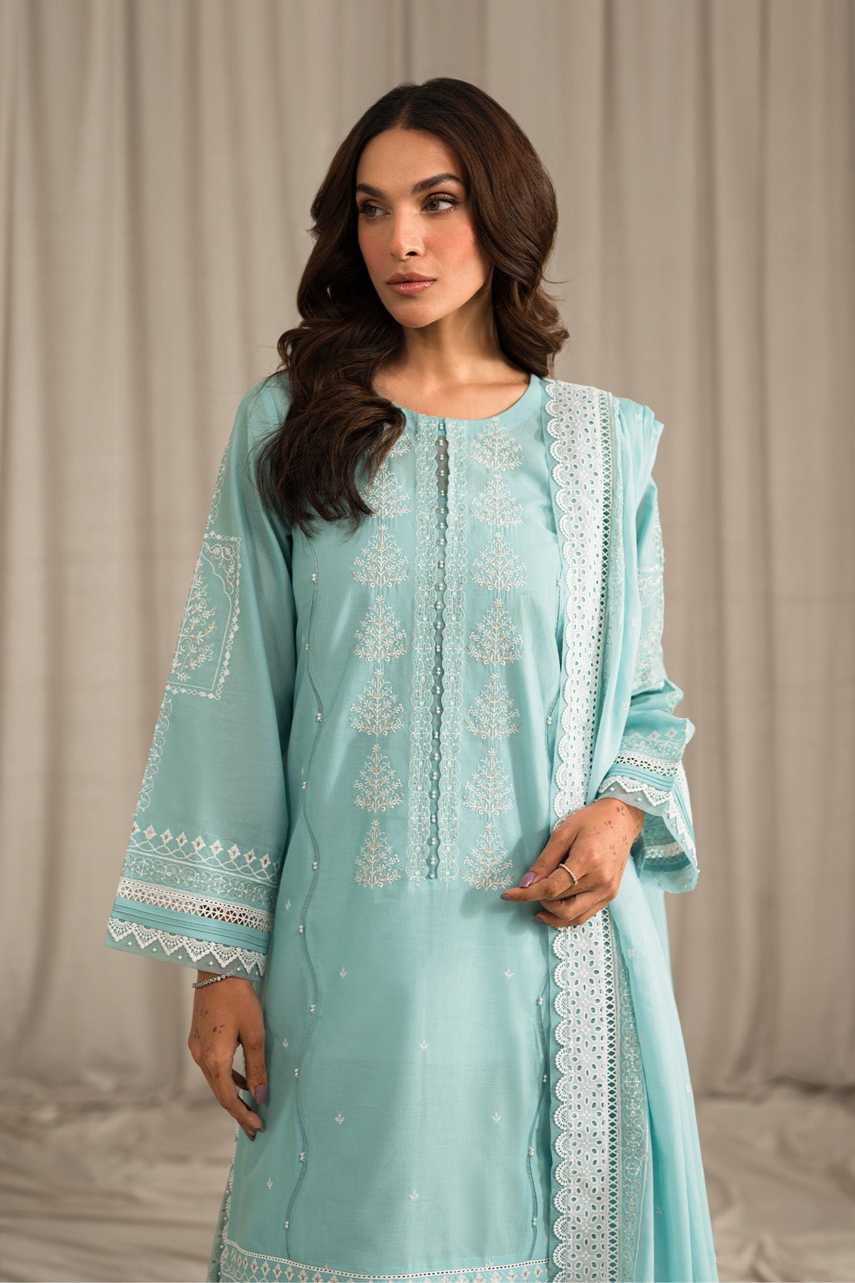 Sahar | Mirage Spring Luxury 24 | Chikankari 3 Piece - Maria Faisal