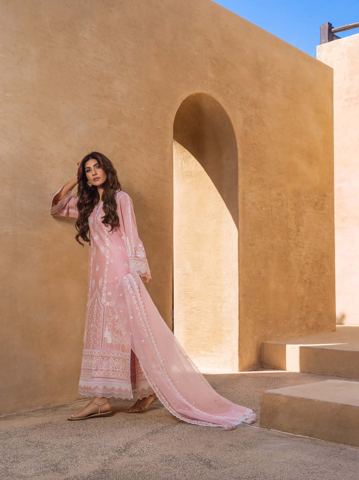 Sahar | Mirage Spring Luxury 24 | Chikankari 3 Piece - Maria Faisal