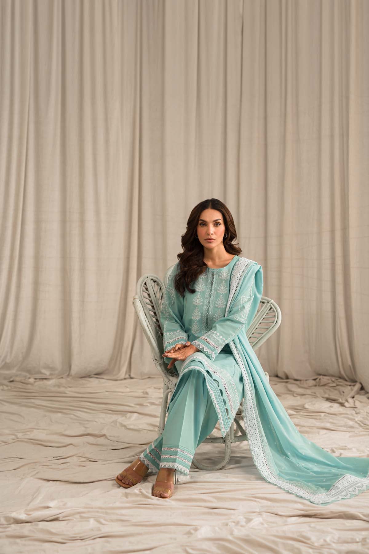 Sahar | Mirage Spring Luxury 24 | Chikankari 3 Piece - Maria Faisal