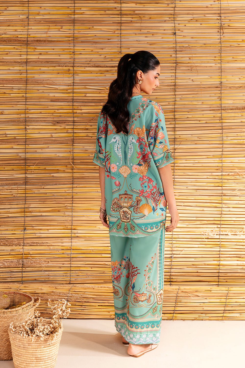 Saira Rizwan | Silk Coords 25 | COASTAL CHARM - SRSP-25-01 - Formal Wear - available at Maria Faisal in UK and USA