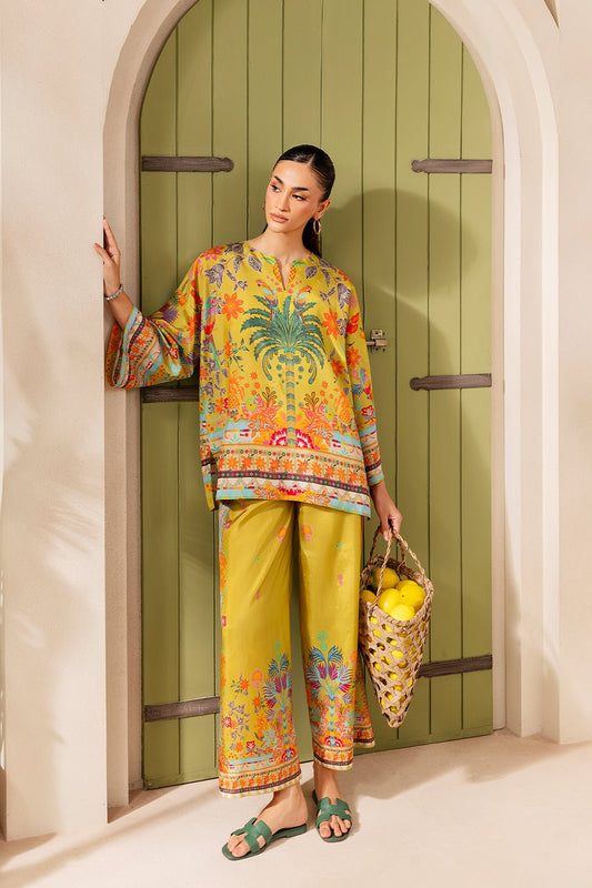 Saira Rizwan | Silk Coords 25 | PALM SUGAR - SRSP-25-04 - Formal Wear - available at Maria Faisal in UK and USA