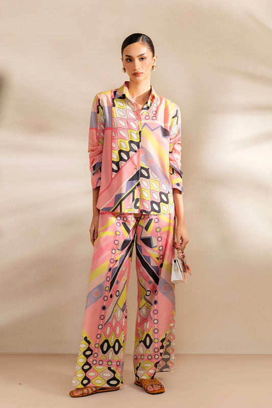 Saira Rizwan | Silk Coords 25 | PEACHY TIDE - SRSP-25-09 - Formal Wear - available at Maria Faisal in UK and USA