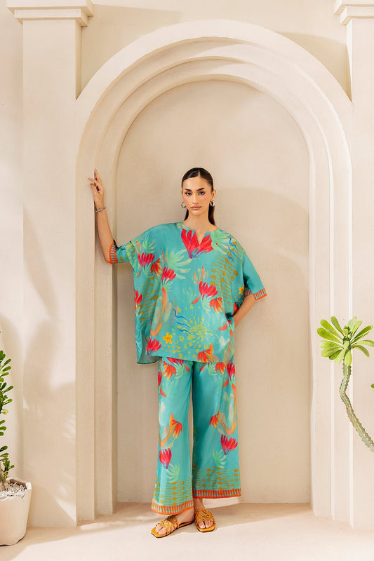 Saira Rizwan | Silk Coords 25 | SUNSET SAMBA - SRSP-25-03 - Formal Wear - available at Maria Faisal in UK and USA