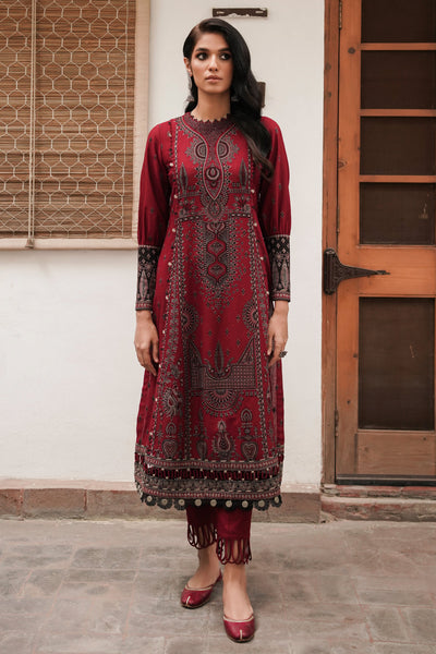 Jazmin | Winter Edition 24 | SLUB KHADDAR UW-0075 - Designer Dress with Intricate embroidery and embellishments. Shop elegent wedding dress at Maria Faisal.